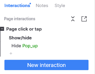 popup close interaction image of axure RP prototyping