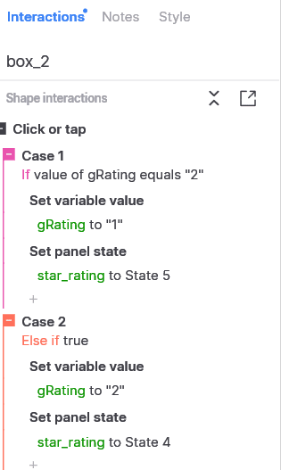 Axure Star Rating Interaction step 5