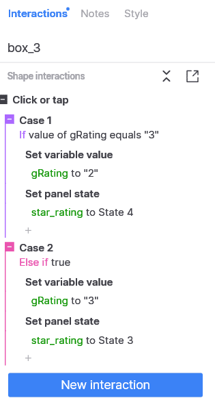 Axure Star Rating Interaction step 6