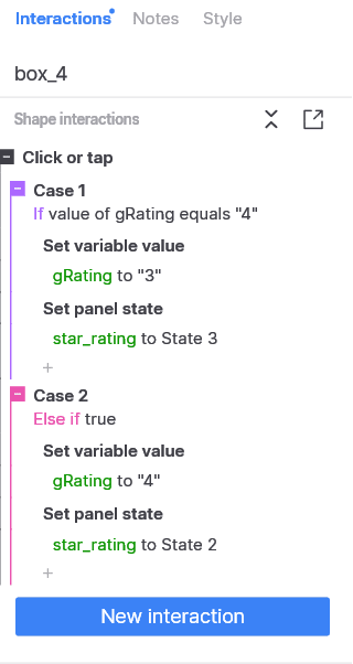 Axure Star Rating Interaction step 7