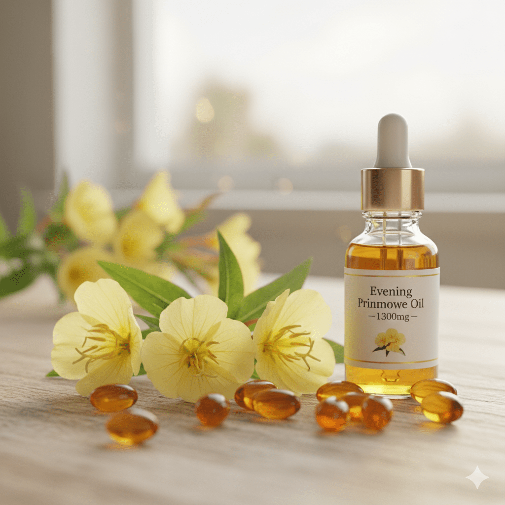 PMS 완화를 위해 복용한 달맞이꽃 오일 예시, 생리 주기 안정화 실험 이미지
