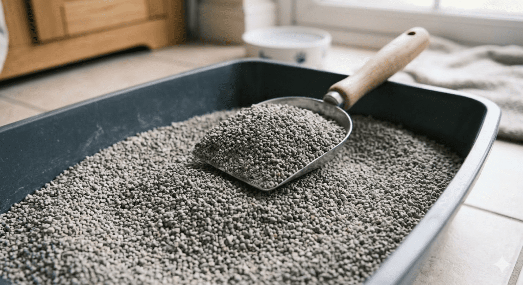 고양이 모래 종류 비교 중 벤토나이트 모래 이미지