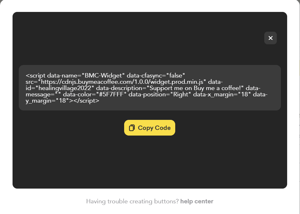 buy me a coffee script code