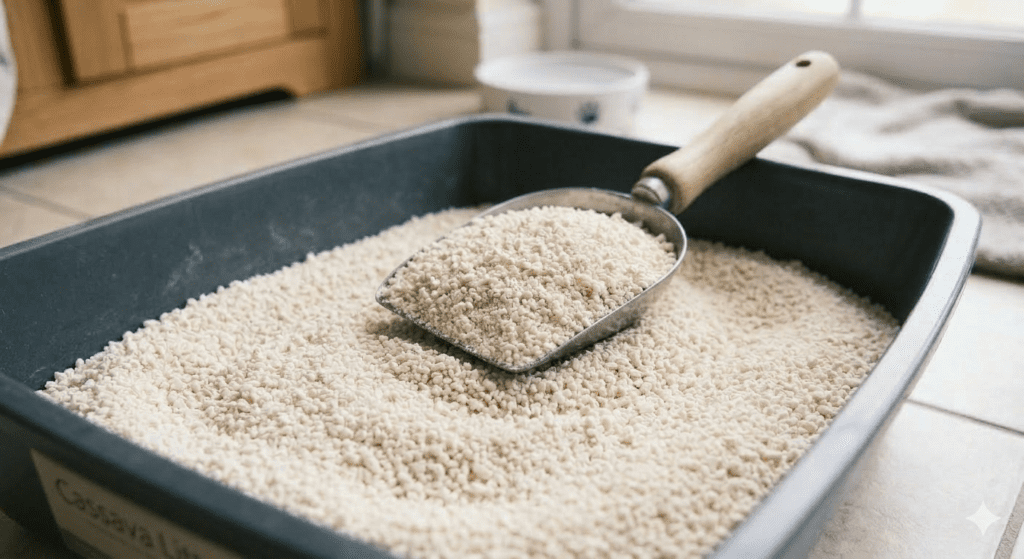 고양이 모래 종류 비교 중 카사바 모래 이미지